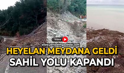 Heyelan meydana geldi: Sahil yolu kapandı
