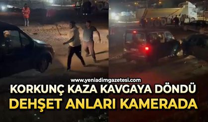 Korkunç kaza kavgaya döndü: o anlar kamerada