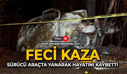 Feci kaza: Sürücü araçta yanarak hayatını kaybetti