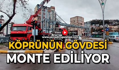 Köprünün gövdesi monte ediliyor