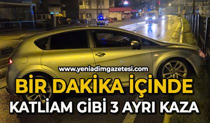 Bir dakikada 3 ayrı kaza