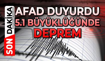 AFAD duyurdu: 5.1 büyüklüğünde korkutan deprem