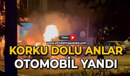 Korku dolu anlar: Otomobil yandı