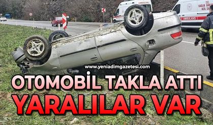 Zonguldak'ta takla atan otomobildeki 3 kişi yaralandı