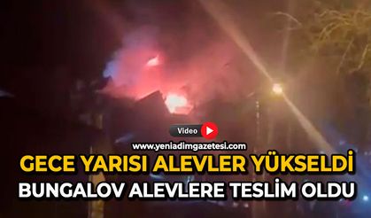 Gece yarısı alevler yükseldi: Bungalov alevlere teslim oldu