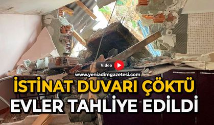 İstinat duvarı çöktü: Evler tahliye edildi