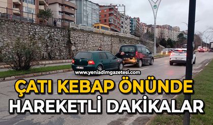Çatı Kebap önünde hareketli dakikalar