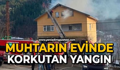 Muhtarın evinde korkutan yangın