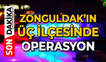 Zonguldak’ın üç ilçesinde operasyon