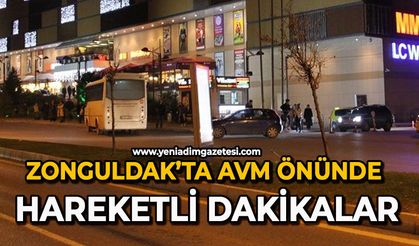 Zonguldak’ta AVM önünde hareketli dakikalar