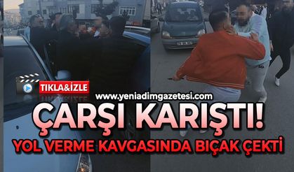 Yol verme kavgasında bıçak çekti