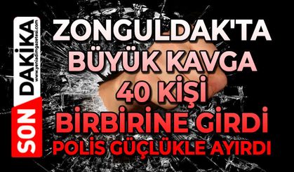 Zonguldak'ta büyük kavga: 40 kişi birbirine girdi, polis güçlükle ayırdı