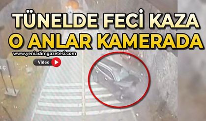 Tünelde feci kaza: O anlar kamerada