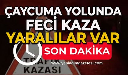 Çaycuma'da otomobil önce araca, ardından yön direğine çarptı: 2 yaralı