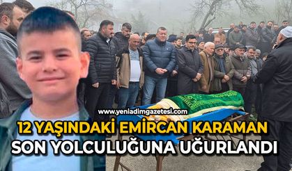 İlçe üzüntüye boğuldu: 12 yaşındaki Emircan Karaman son yolculuğuna uğurlandı