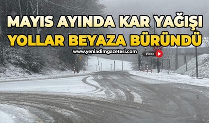 Mayıs ayında kar yağışı: Yollar beyaza büründü