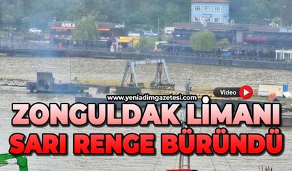 Zonguldak Limanı çamur nedeniyle sarı renge büründü