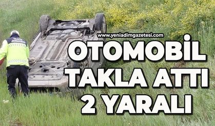 Kontrolden çıkan otomobil takla attı: 2 yaralı