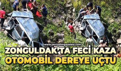 Zonguldak’ta feci kaza: Otomobil dereye uçtu