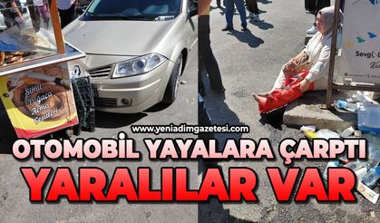 Otomobil yayalara çarptı: Yaralılar var