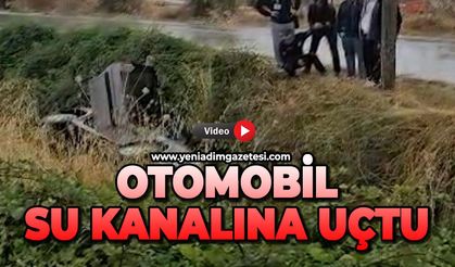 Otomobil sulama kanalına uçtu: 1 yaralı