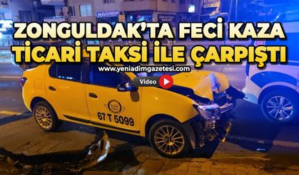 Ticari taksi ile otomobil çarpıştı