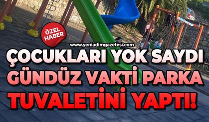 Çocukları yok saydı, gündüz vakti parka tuvaletini yaptı!