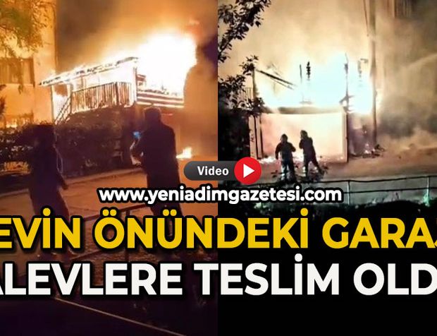 Evin önündeki garaj alevlere teslim oldu
