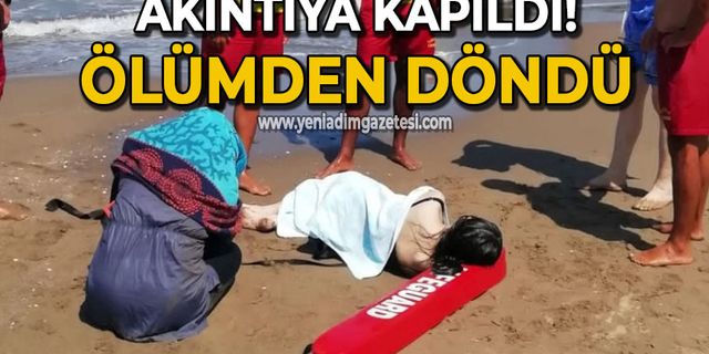 Akıntıya kapılıp denizde battı: Genç kadın ölümden döndü!