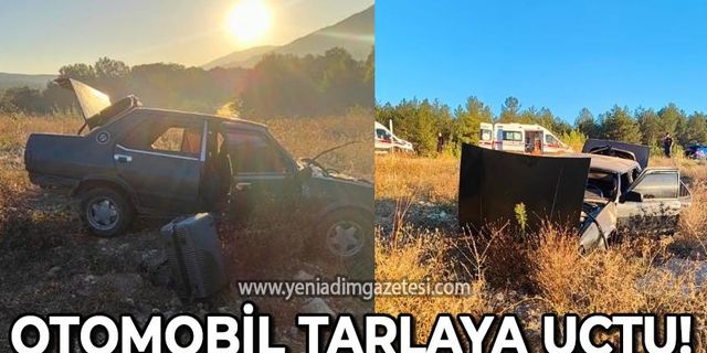 Direksiyon hakimiyetini kaybetti: Tarlaya uçtu!