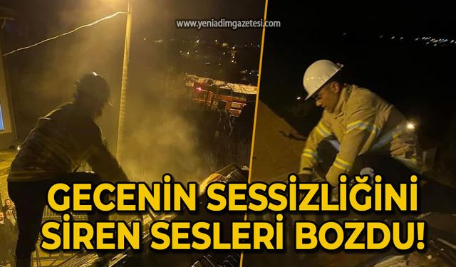 Kozlu'da yangın: Gece sessizliği itfaiye sirenleriyle bozuldu!