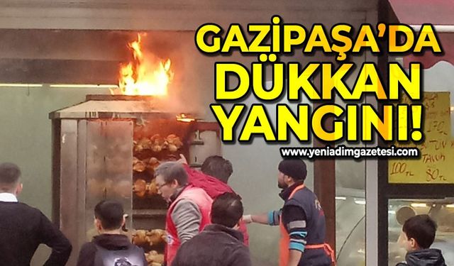 Gazipaşa'da dükkan yangını: Ekipler olay yerinde