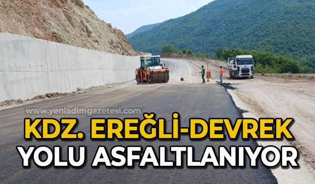 Karadeniz Ereğli - Devrek yolu asfaltlanıyor