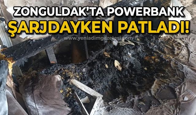 Zonguldak'ta Powerbank şarjdayken patladı!