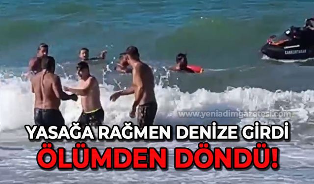 Yasağa rağmen denize giren kişi boğulmaktan son anda kurtarıldı