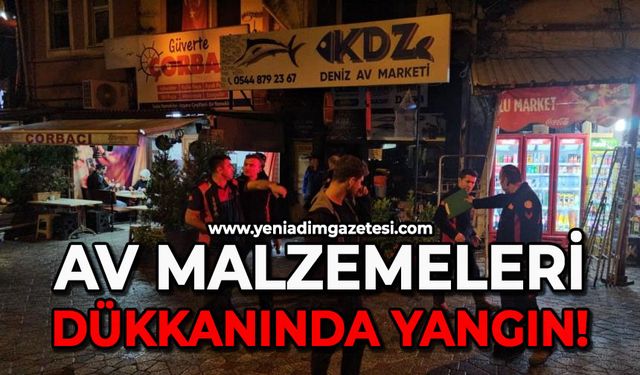 Zonguldak’ta av malzemeleri dükkanında yangın