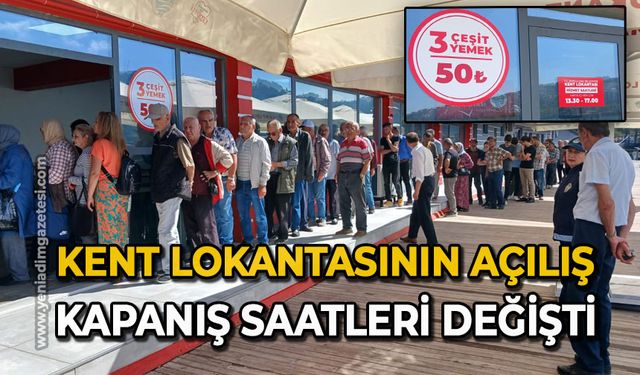 Kent Lokantasının açılış kapanış saatleri değişti