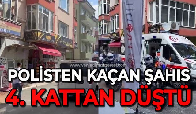 Polisten kaçan şahıs 4. kattan düşerek yaralandı