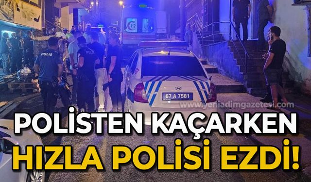 Ehliyetsiz motosikletli kendisini durdurmak isteyen polisi ezdi