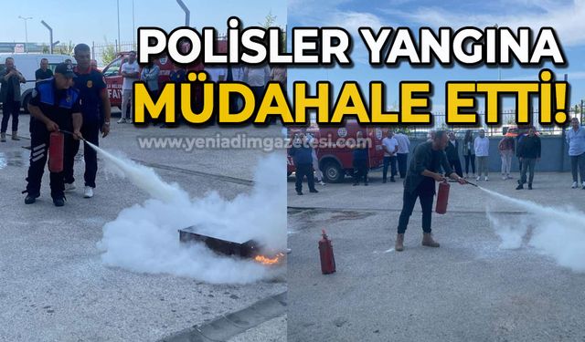 Polisler yangına müdahale etti