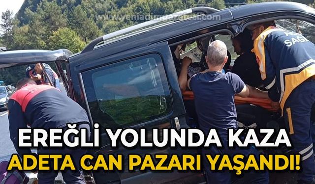 Ereğli yolunda kaza: Adeta can pazarı yaşandı!