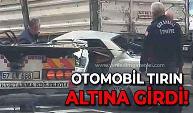 Otomobil tırın altına girdi: 1 yaralı