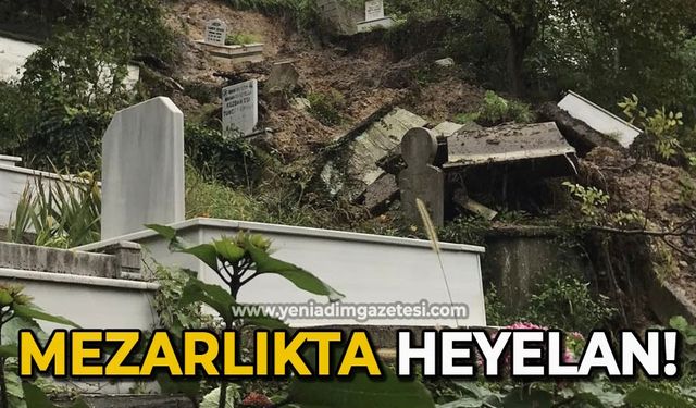 Mezarlıkta heyelan!