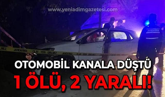 Otomobil kanala düştü: 1 ölü, 2 yaralı