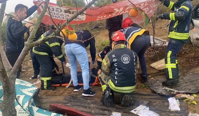 Araziye uçtu, yaralıların ıslanmaması için itfaiye çadır gerdi