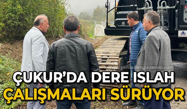 Çukur'da dere ıslah çalışmaları sürüyor