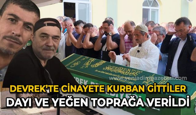 Zonguldak'ta cinayete kurban giden dayı ve yeğeni toprağa verildi