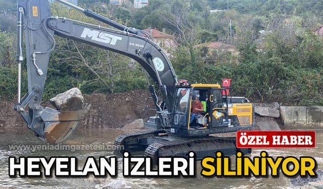 Zonguldak'ta heyelanın izleri siliniyor