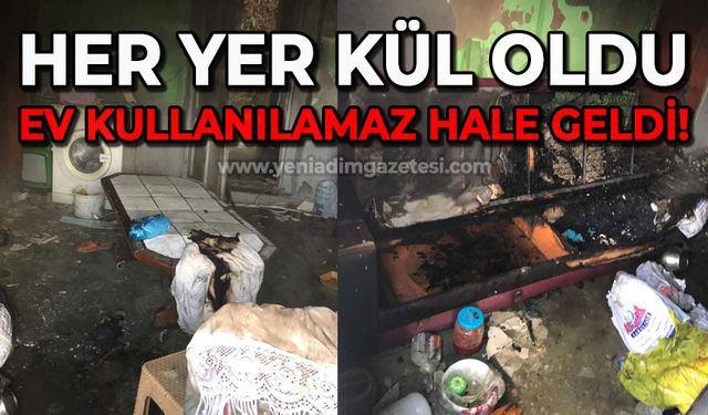 Her yer kül oldu, ev kullanılamaz hale geldi!