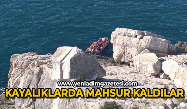 Rus turistler kayalık alanda mahsur kaldı